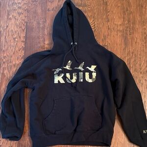 KUIU Black Hoodie with Camo Accents